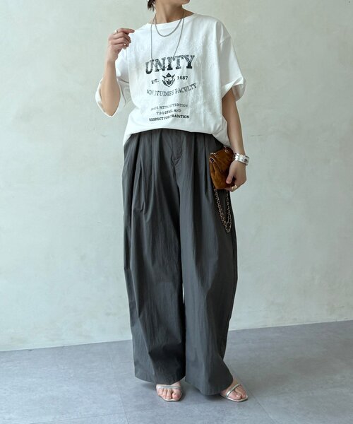 DouDou(ドゥドゥ)の「【WEB限定】ロゴ×レースTEE(Tシャツ/カットソー・レディース・ブラウン/オフホワイト/ブラック・FREE)」の6枚目の写真