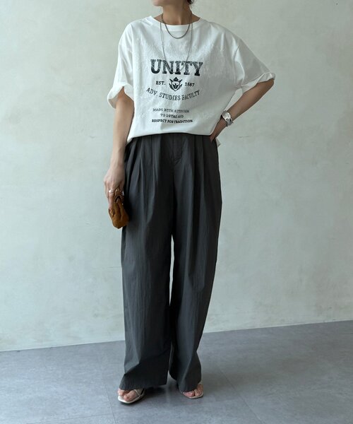 DouDou(ドゥドゥ)の「【WEB限定】ロゴ×レースTEE(Tシャツ/カットソー・レディース・ブラウン/オフホワイト/ブラック・FREE)」の7枚目の写真