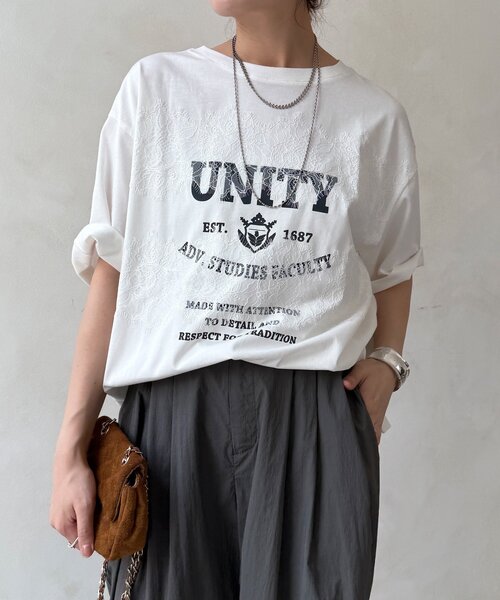 DouDou(ドゥドゥ)の「【WEB限定】ロゴ×レースTEE(Tシャツ/カットソー・レディース・ブラウン/オフホワイト/ブラック・FREE)」の10枚目の写真
