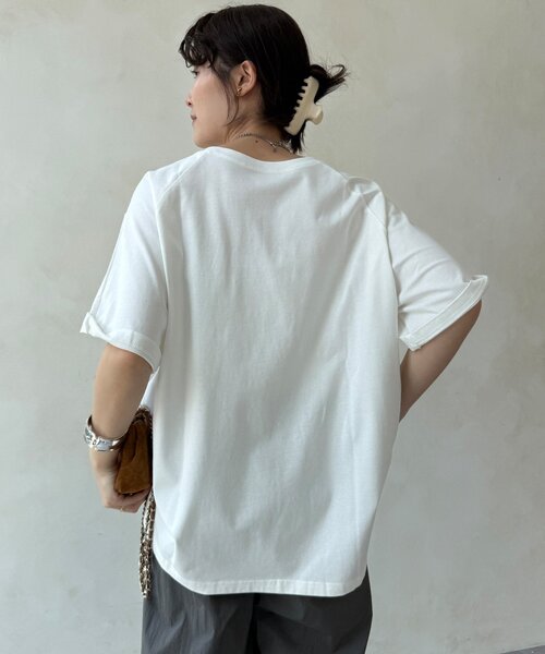 DouDou(ドゥドゥ)の「【WEB限定】ロゴ×レースTEE(Tシャツ/カットソー・レディース・ブラウン/オフホワイト/ブラック・FREE)」の12枚目の写真