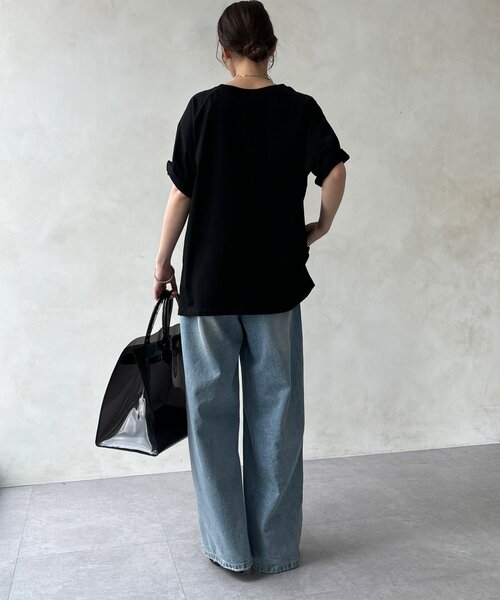 DouDou(ドゥドゥ)の「【WEB限定】ロゴ×レースTEE(Tシャツ/カットソー・レディース・ブラウン/オフホワイト/ブラック・FREE)」の17枚目の写真