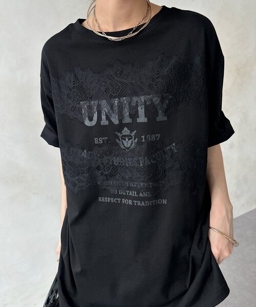 DouDou(ドゥドゥ)の「【WEB限定】ロゴ×レースTEE(Tシャツ/カットソー・レディース・ブラウン/オフホワイト/ブラック・FREE)」の21枚目の写真