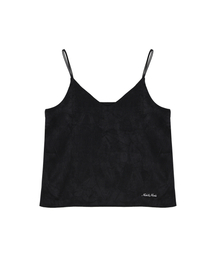 SATIN CAMI SLEEVELESS TOP_BLACK