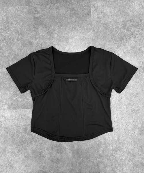 jiasecond.(ジアセカンド)の「【jiasecond.】スクエアネッククロップドT / トップス カットソー Tシャツ コンパクト クロップド ショート 半袖 ホワイト グレー ブラック ZOZOTOWN限定(Tシャツ/カットソー・レディース・ブラック/ホワイト/グレー・FREE)」の14枚目の写真