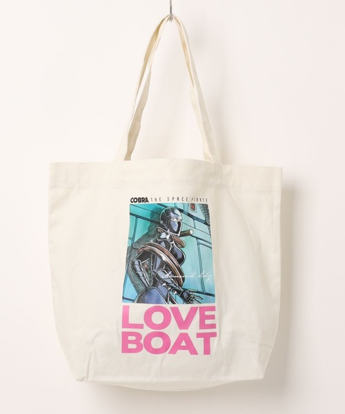 LOVE BOAT(ラブ・ボート)の「LOVEBOAT×コブラ トートバッグ(トートバッグ・レディース・アイボリー/ブラック・FREE)」の1枚目の写真