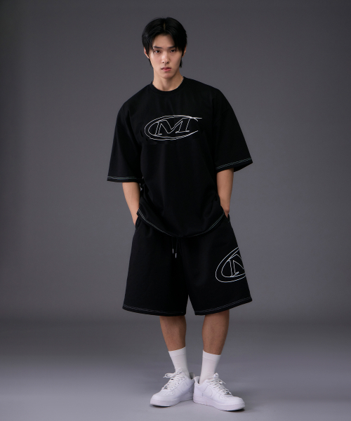 MIHAK(ミハク)の「ストロークロゴステッチオーバーサイズTシャツ(BLACK)(Tシャツ/カットソー・メンズ・その他・1/3/2)」の2枚目の写真