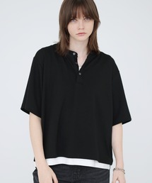 SOCCE | ドレープリブヘンリーネックハーフスリーブカットソー(Tシャツ/カットソー)