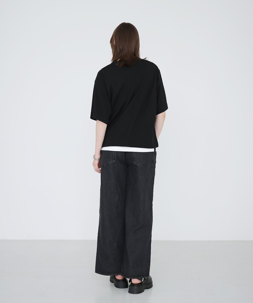 SOCCE(ソーシー)の「ドレープリブヘンリーネックハーフスリーブカットソー(Tシャツ/カットソー・メンズ・ブラック/ライトグレー/ネイビー・L/M/S/XL)」の5枚目の写真