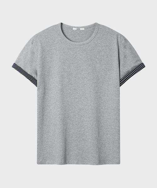 LEIRE（ルアール）の「ストライプレイヤードロールアップTシャツ[グレー]（Tシャツ/カットソー・メンズ・その他・MEDIUM/LARGE/X-LARGE）」の3枚目の写真