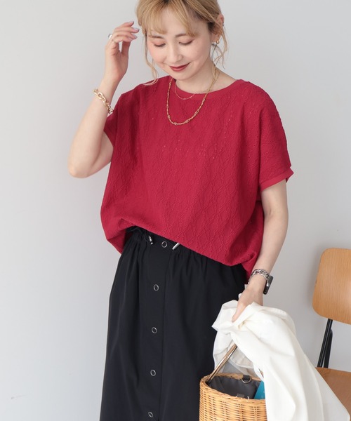 【Theory】新品タグ付き フレンチスリーブ プルオーバー ブラウス フレンチスリーブ総レースプルオーバー（Tシャツ/カットソー