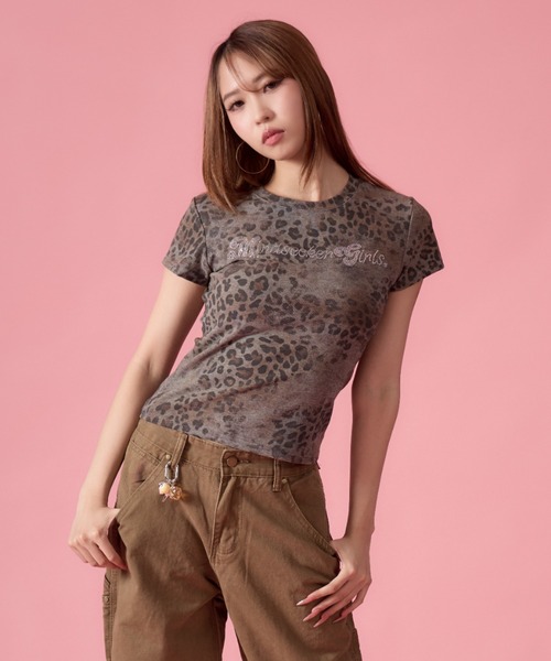 mindseeker girls（マインドシーカーガールズ）の「Rhinestone Leopard Short T-Shirt / ラインストーンレオパードショートTシャツ（Tシャツ/カットソー・レディース・レオパード・FREE）」の20枚目の写真