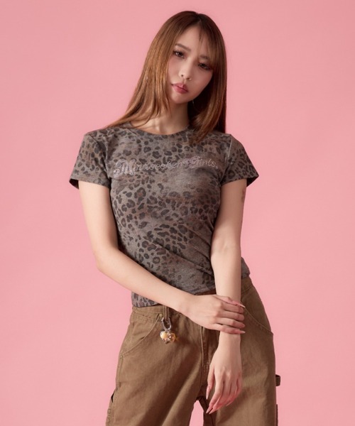 mindseeker girls（マインドシーカーガールズ）の「Rhinestone Leopard Short T-Shirt / ラインストーンレオパードショートTシャツ（Tシャツ/カットソー・レディース・レオパード・FREE）」の21枚目の写真