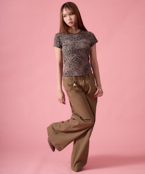 mindseeker girls（マインドシーカーガールズ）の「Rhinestone Leopard Short T-Shirt / ラインストーンレオパードショートTシャツ（Tシャツ/カットソー・レディース・レオパード・FREE）」の12枚目の写真