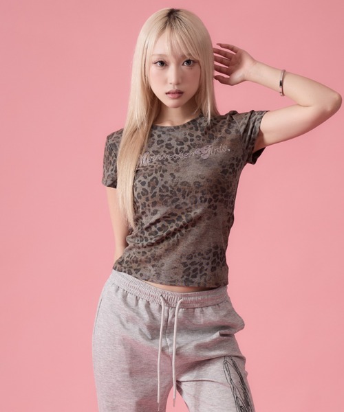 mindseeker girls（マインドシーカーガールズ）の「Rhinestone Leopard Short T-Shirt / ラインストーンレオパードショートTシャツ（Tシャツ/カットソー・レディース・レオパード・FREE）」の8枚目の写真