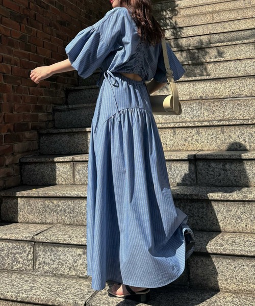 WILLFULLY(ウィルフリー)の「back open balloon sleeve drawstring OP(ワンピース・レディース・レッド/ブルー/ブラック・FREE)」の19枚目の写真