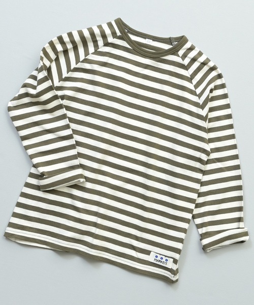 MARKEY'S（マーキーズ）の「先染めボーダー長袖Tシャツ（Tシャツ/カットソー・キッズ・ライトグリーン/オレンジ系その他/カーキ/パープル系その他/ブラック系その他/レッド系その他・90/95/80/100/110/120/130/140/150）」の3枚目の写真
