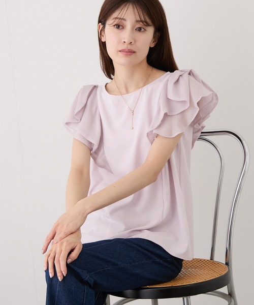Jayro（ジャイロ）の「ショルダーリボンディティールブラウス（シャツ/ブラウス・レディース・ピンク/ネイビー/ホワイト系その他・M）」の13枚目の写真