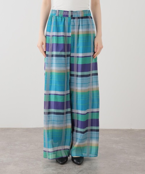 JOURNAL STANDARD（ジャーナルスタンダード）の「コットンシルクチェック パンツ（その他パンツ・レディース・ブラック系その他/ブルー系その他・FREE）」の10枚目の写真
