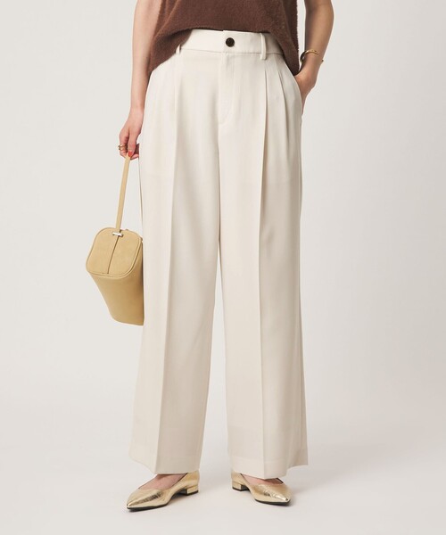 green label relaxing（グリーンレーベルリラクシング）の「［size SHORT/TALLあり］Daily Chic 2タック ワイド パンツ（スラックス・レディース・オフホワイト/ベージュ/ダークブラウン・SHORT/36/38/40/TALL）」の6枚目の写真