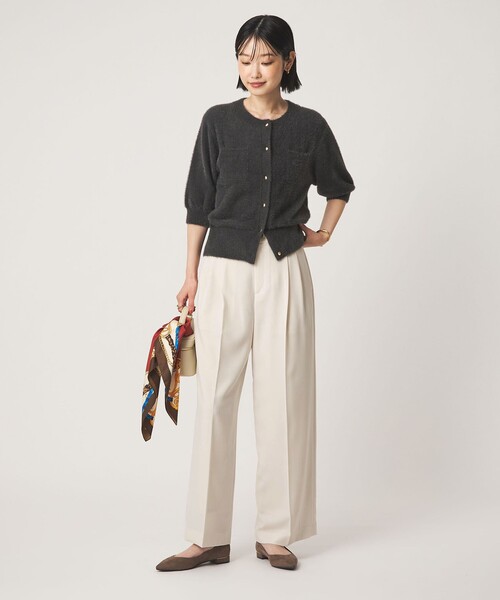 green label relaxing（グリーンレーベルリラクシング）の「［size SHORT/TALLあり］Daily Chic 2タック ワイド パンツ（スラックス・レディース・オフホワイト/ベージュ/ダークブラウン・SHORT/36/38/40/TALL）」の11枚目の写真