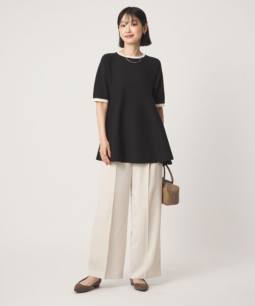 green label relaxing（グリーンレーベルリラクシング）の「［size SHORT/TALLあり］Daily Chic 2タック ワイド パンツ（スラックス・レディース・オフホワイト/ベージュ/ダークブラウン・SHORT/36/38/40/TALL）」の13枚目の写真