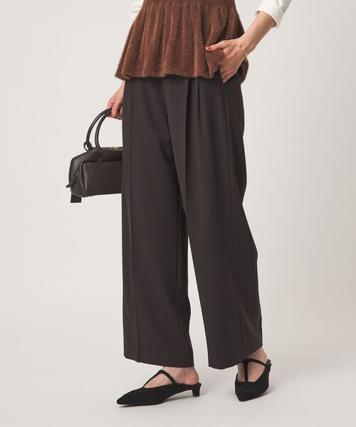 green label relaxing（グリーンレーベルリラクシング）の「［size SHORT/TALLあり］Daily Chic 2タック ワイド パンツ（スラックス・レディース・オフホワイト/ベージュ/ダークブラウン・SHORT/36/38/40/TALL）」の14枚目の写真