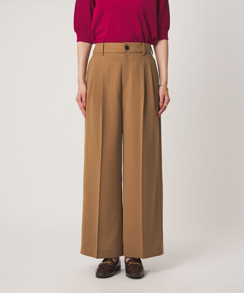 green label relaxing（グリーンレーベルリラクシング）の「［size SHORT/TALLあり］Daily Chic 2タック ワイド パンツ（スラックス・レディース・オフホワイト/ベージュ/ダークブラウン・SHORT/36/38/40/TALL）」の19枚目の写真