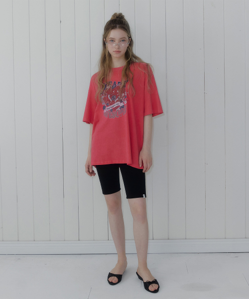 TWEE(トゥウィー)の「アッサムピグメントプリンティングオーバーサイズ半袖Tシャツ(Tシャツ/カットソー・レディース・レッド/チャコールグレー/Cream・FREE)」の10枚目の写真