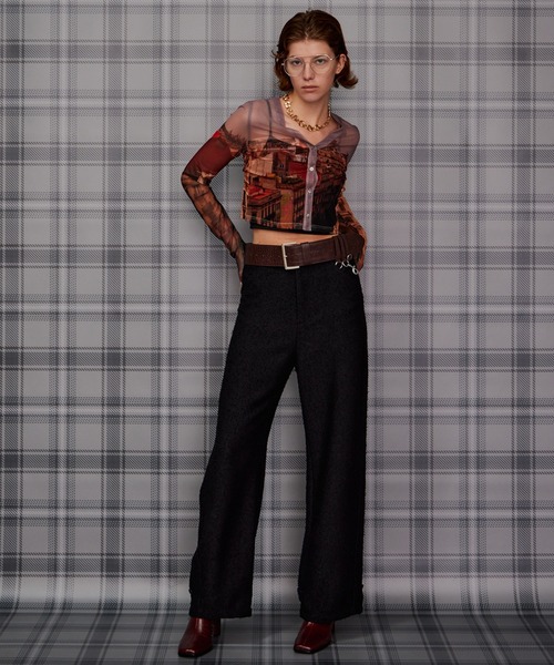 MAISON SPECIAL(メゾンスペシャル)の「City Photo Print Sheer Cardigan/シティフォトプリントシアーカーデ(Tシャツ/カットソー・レディース・ブラウン/ブルー・FREE)」の4枚目の写真
