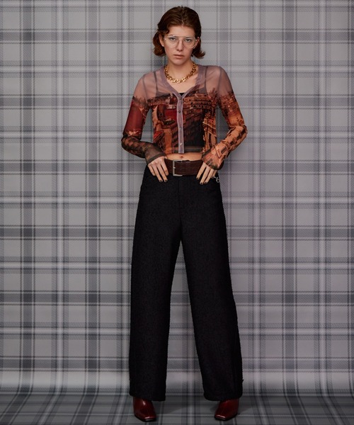 MAISON SPECIAL(メゾンスペシャル)の「City Photo Print Sheer Cardigan/シティフォトプリントシアーカーデ(Tシャツ/カットソー・レディース・ブラウン/ブルー・FREE)」の5枚目の写真
