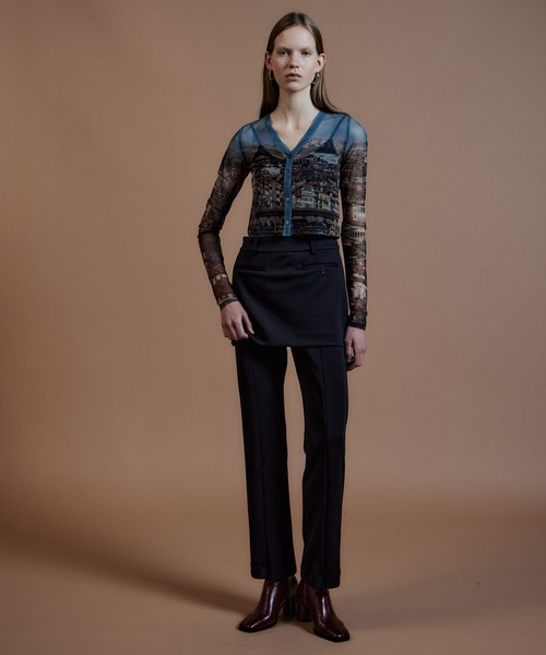 MAISON SPECIAL(メゾンスペシャル)の「City Photo Print Sheer Cardigan/シティフォトプリントシアーカーデ(Tシャツ/カットソー・レディース・ブラウン/ブルー・FREE)」の7枚目の写真