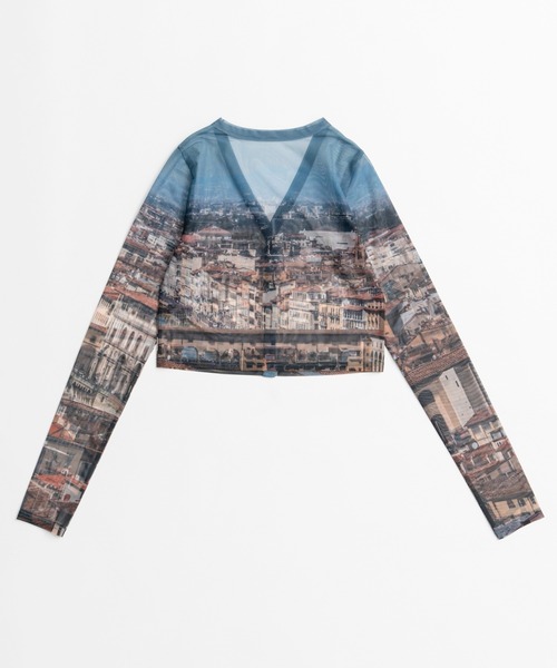 MAISON SPECIAL(メゾンスペシャル)の「City Photo Print Sheer Cardigan/シティフォトプリントシアーカーデ(Tシャツ/カットソー・レディース・ブラウン/ブルー・FREE)」の13枚目の写真