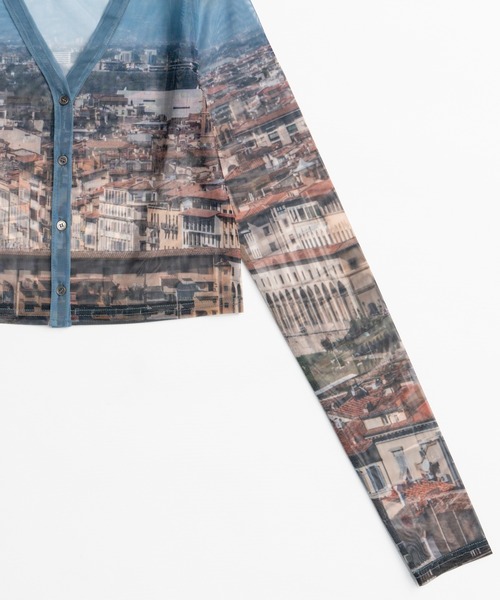 MAISON SPECIAL(メゾンスペシャル)の「City Photo Print Sheer Cardigan/シティフォトプリントシアーカーデ(Tシャツ/カットソー・レディース・ブラウン/ブルー・FREE)」の15枚目の写真