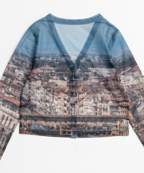 MAISON SPECIAL(メゾンスペシャル)の「City Photo Print Sheer Cardigan/シティフォトプリントシアーカーデ(Tシャツ/カットソー・レディース・ブラウン/ブルー・FREE)」の16枚目の写真