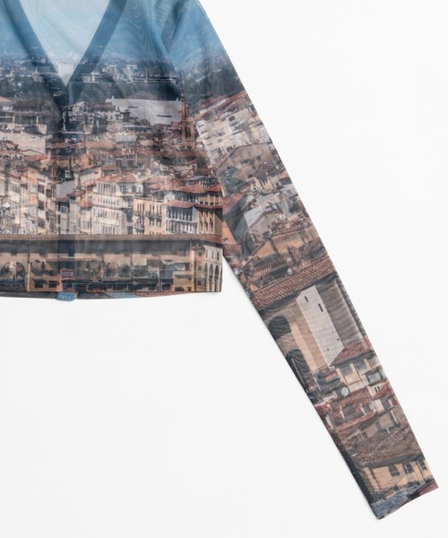 MAISON SPECIAL(メゾンスペシャル)の「City Photo Print Sheer Cardigan/シティフォトプリントシアーカーデ(Tシャツ/カットソー・レディース・ブラウン/ブルー・FREE)」の17枚目の写真