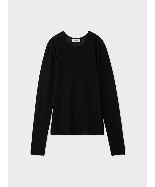 MIESROHE(ミースロエ)の「ウール100 シアーRIBラウンドネックニット(ニット/セーター・レディース・ワインレッド/グリーン/オフホワイト/ダークネイビー・F)」の20枚目の写真