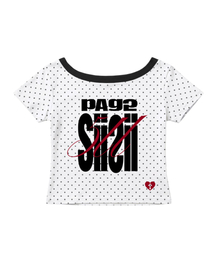ボールド511プリントドットワンショルダー スリムフィット半袖Tシャツ ホワイト