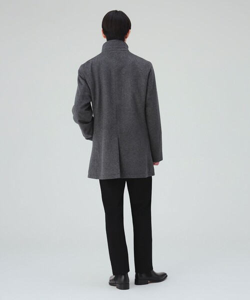 BEAMS HEART(ビームスハート)の「メリノウール スタンドカラー ショートコート(ステンカラーコート・メンズ・グレー/ブラック・SMALL/MEDIUM/LARGE/X-LARGE)」の4枚目の写真