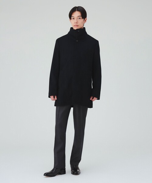 BEAMS HEART(ビームスハート)の「メリノウール スタンドカラー ショートコート(ステンカラーコート・メンズ・グレー/ブラック・SMALL/MEDIUM/LARGE/X-LARGE)」の7枚目の写真