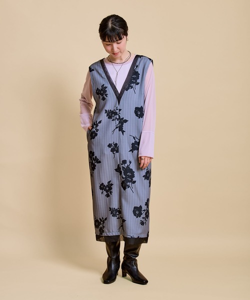 LHELBIE(レルビエ)の「シアースリーブブラウスロンT(Tシャツ/カットソー・レディース・オフホワイト/ライトパープル/ブラック/ブラウン・M)」の13枚目の写真