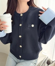 【mily bilet】一目惚れ注意! きちんと感に、可愛らしさをひとさじ。Wフェイスカーディガン
