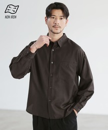 【防シワ・ウール】Wool Blend Relaxed-Fit Regular Shirt