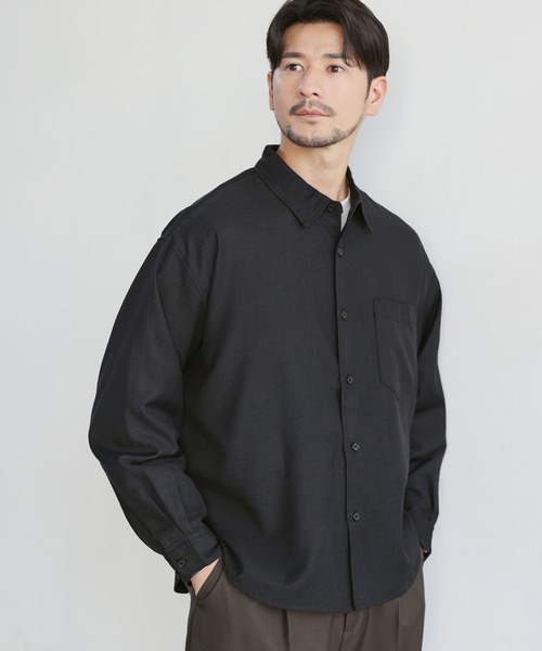 SPU(スプ)の「【防シワ・ウール】Wool Blend Relaxed-Fit Regular Shirt(シャツ/ブラウス・メンズ・ネイビー/ブラウン/チャコール/ブラック/ホワイト・M/S/XL/L)」の6枚目の写真