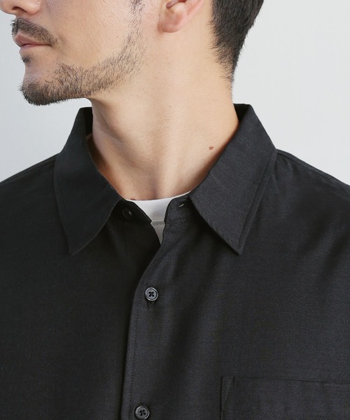 SPU(スプ)の「【防シワ・ウール】Wool Blend Relaxed-Fit Regular Shirt(シャツ/ブラウス・メンズ・ネイビー/ブラウン/チャコール/ブラック/ホワイト・M/S/XL/L)」の7枚目の写真