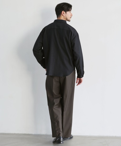 SPU(スプ)の「【防シワ・ウール】Wool Blend Relaxed-Fit Regular Shirt(シャツ/ブラウス・メンズ・ネイビー/ブラウン/チャコール/ブラック/ホワイト・M/S/XL/L)」の10枚目の写真