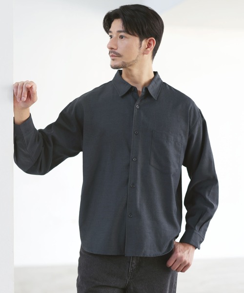 SPU(スプ)の「【防シワ・ウール】Wool Blend Relaxed-Fit Regular Shirt(シャツ/ブラウス・メンズ・ネイビー/ブラウン/チャコール/ブラック/ホワイト・M/S/XL/L)」の11枚目の写真