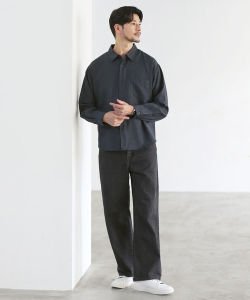 SPU(スプ)の「【防シワ・ウール】Wool Blend Relaxed-Fit Regular Shirt(シャツ/ブラウス・メンズ・ネイビー/ブラウン/チャコール/ブラック/ホワイト・M/S/XL/L)」の16枚目の写真