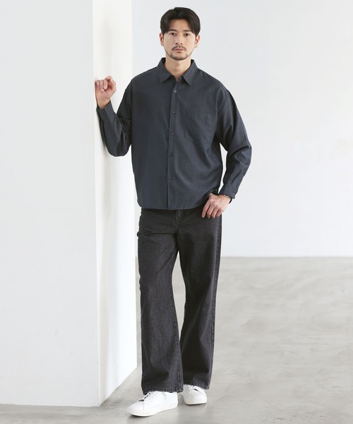 SPU(スプ)の「【防シワ・ウール】Wool Blend Relaxed-Fit Regular Shirt(シャツ/ブラウス・メンズ・ネイビー/ブラウン/チャコール/ブラック/ホワイト・M/S/XL/L)」の17枚目の写真