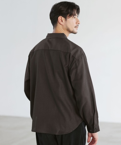 SPU(スプ)の「【防シワ・ウール】Wool Blend Relaxed-Fit Regular Shirt(シャツ/ブラウス・メンズ・ネイビー/ブラウン/チャコール/ブラック/ホワイト・M/S/XL/L)」の20枚目の写真