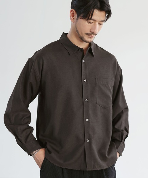 SPU(スプ)の「【防シワ・ウール】Wool Blend Relaxed-Fit Regular Shirt(シャツ/ブラウス・メンズ・ネイビー/ブラウン/チャコール/ブラック/ホワイト・M/S/XL/L)」の21枚目の写真